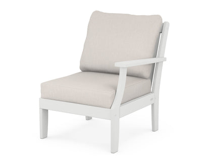 POLYWOOD® Braxton Modular Right Arm Chair in White / Cast Ash