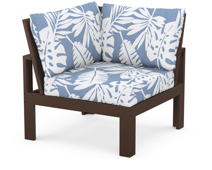 Unbranded Modular Corner Chair in Mahogany / Leaf Sky Blue