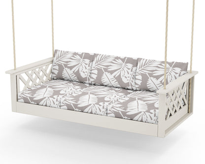 Country Living Wovendale Daybed Swing in Sand / Leaf Grey Mist