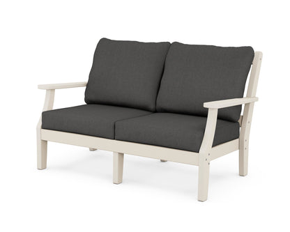 Martha Stewart by POLYWOOD® Chinoiserie Deep Seating Loveseat in Sand / Spectrum Carbon