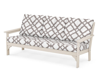 POLYWOOD® Vineyard Deep Seating Sofa in Sand / Trellis Grey Mist