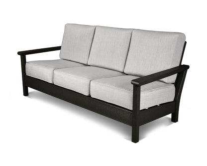 POLYWOOD® Harbour Deep Seating Sofa in Black / Granite