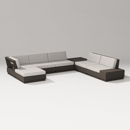 PW Designer Series Elevate 8-Piece Corner Sectional in Vintage Coffee / Cast Ash