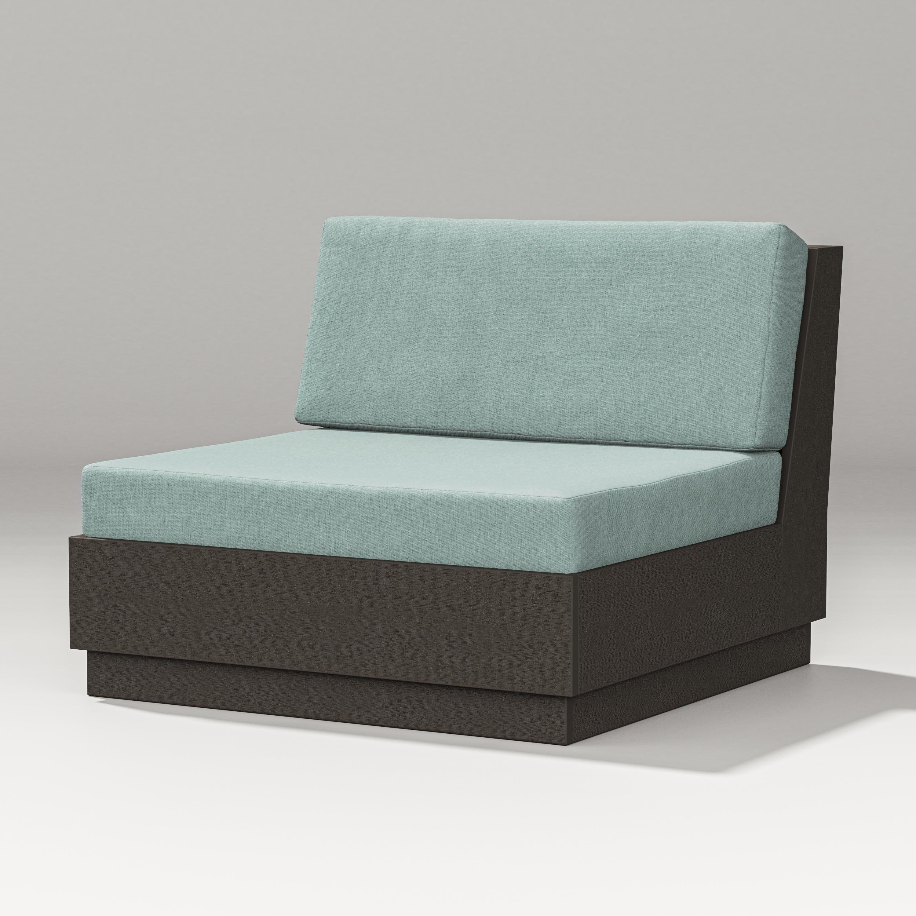 PW Designer Series Elevate Modular Armless Chair in Vintage Coffee / Glacier Spa