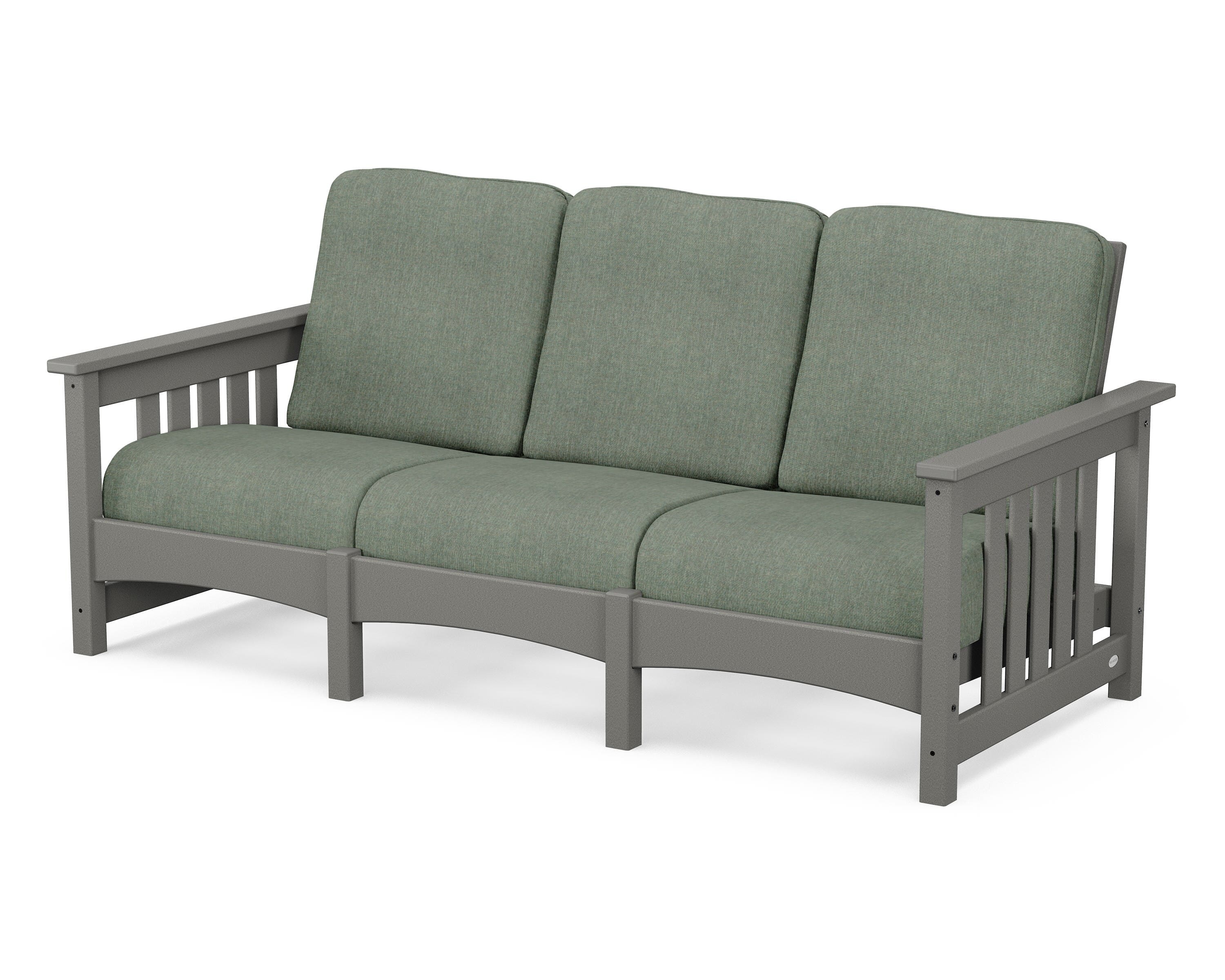 POLYWOOD® Club Mission Sofa in Slate Grey / Cast Sage