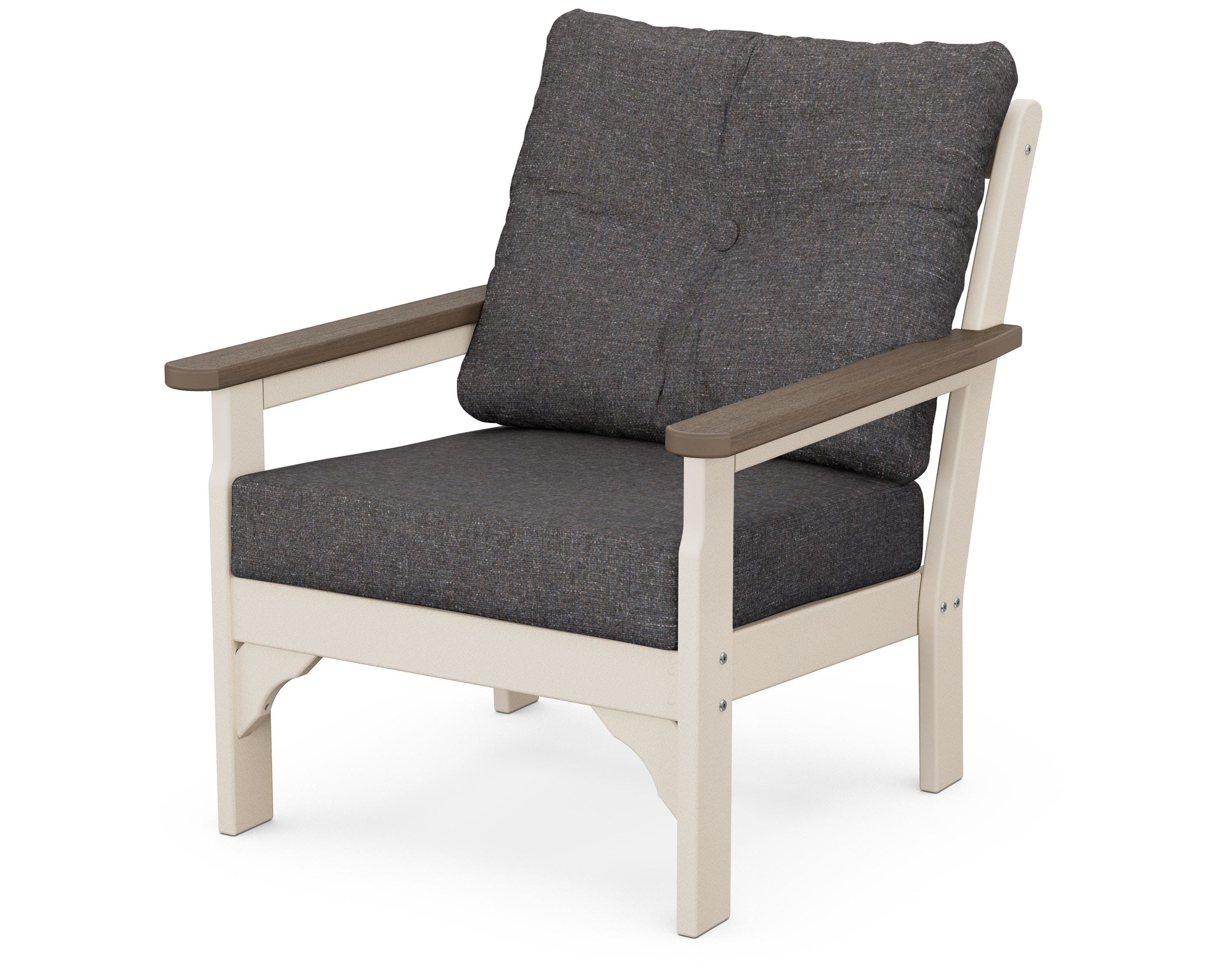 POLYWOOD® Vineyard Deep Seating Chair in Sand / Kona / Ash Charcoal