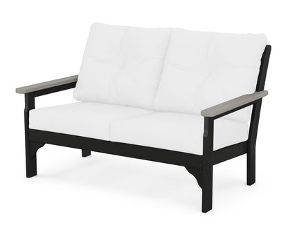 POLYWOOD® Vineyard Deep Seating Loveseat in Black / Driftwood / Natural