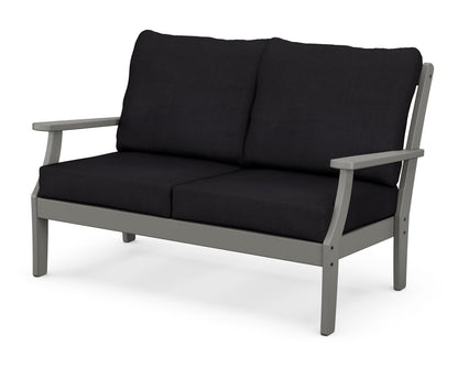 POLYWOOD® Braxton Deep Seating Loveseat in Slate Grey / Midnight Linen