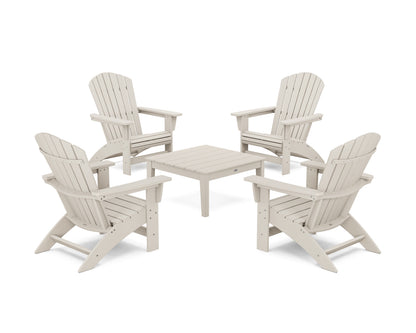 POLYWOOD® 5-Piece Nautical Grand Adirondack Chair Conversation Group in Sand