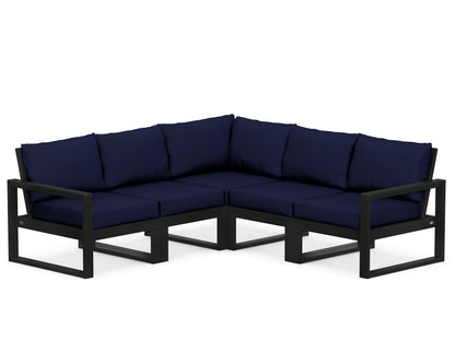 POLYWOOD® EDGE 5-Piece Modular Deep Seating Set in Black / Navy
