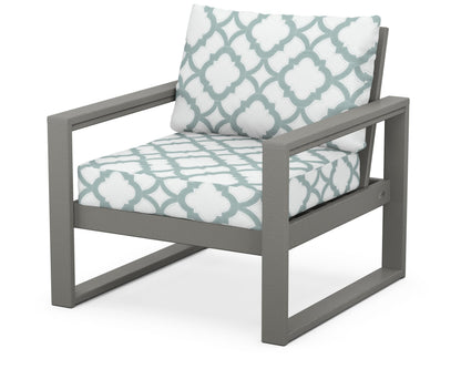 POLYWOOD® EDGE Club Chair in Slate Grey / Trellis Glacier Spa