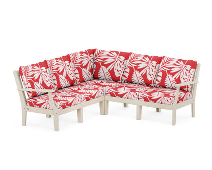 POLYWOOD® Braxton Modular 5-Piece Deep Seating Set in Sand / Leaf Crimson