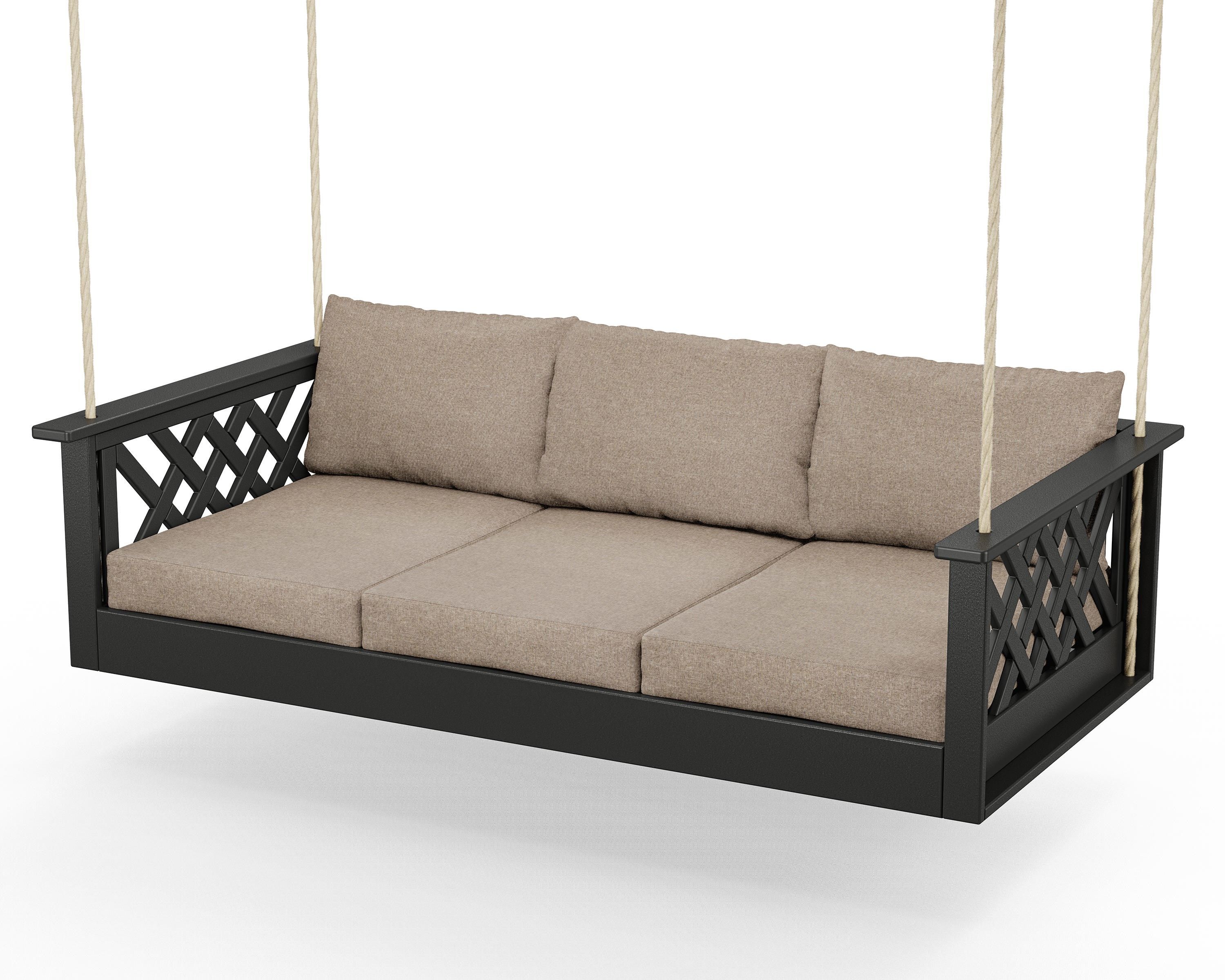 Country Living Wovendale Daybed Swing in Black / Spiced Burlap