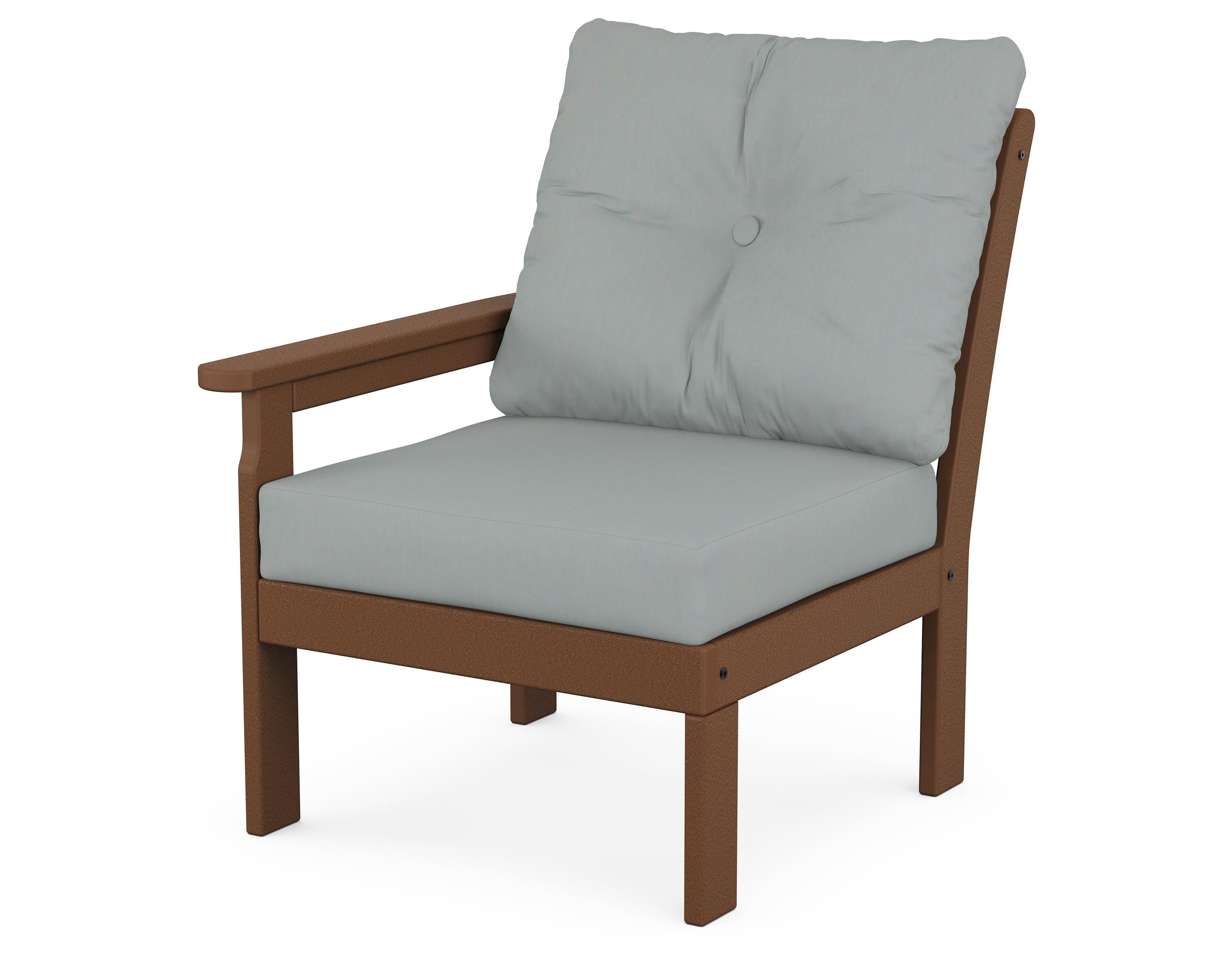 POLYWOOD® Vineyard Modular Left Arm Chair in Teak / Spa