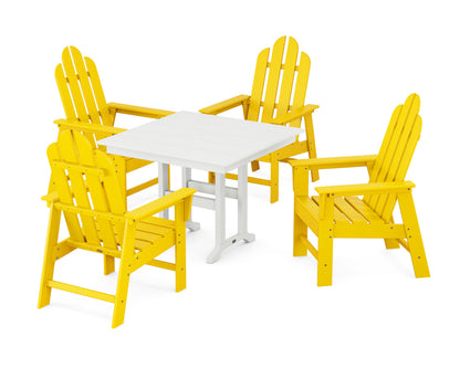 POLYWOOD® Long Island 5-Piece Farmhouse Dining Set in Lemon / White