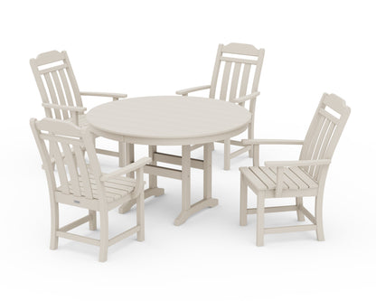 Country Living Cottage 5-Piece Round Farmhouse Dining Set in Sand