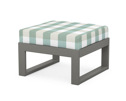 Unbranded Modular Ottoman - Modern in Slate Grey / Buffalo Plaid Glacier Spa