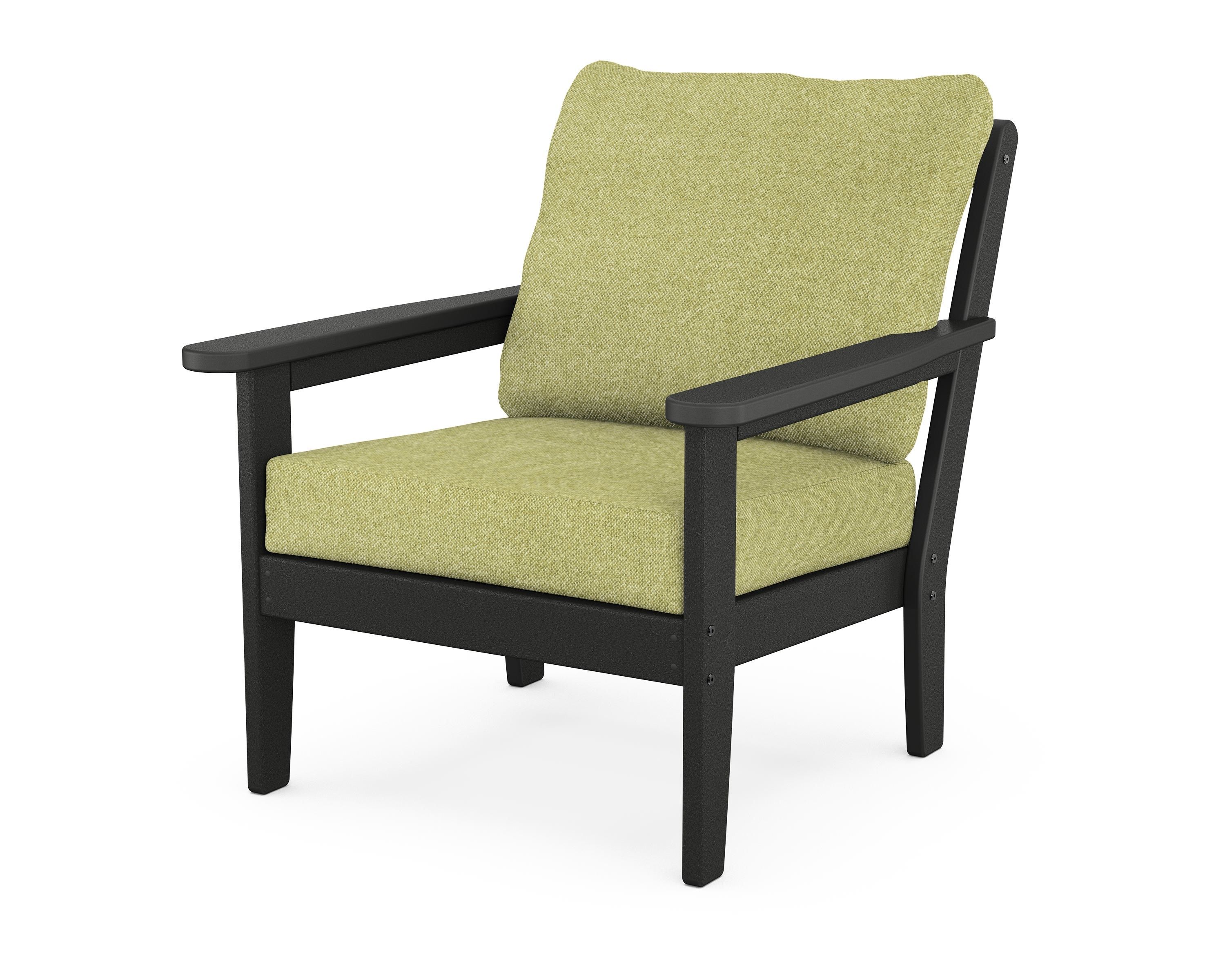 Country Living Cottage Deep Seating Chair in Black / Chartreuse Boucle