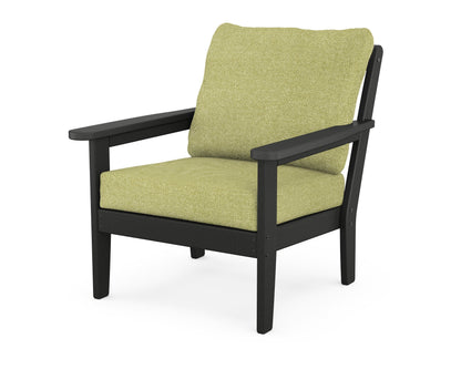 Country Living Cottage Deep Seating Chair in Black / Chartreuse Boucle