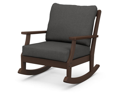 POLYWOOD® Braxton Deep Seating Rocking Chair in Mahogany / Spectrum Carbon