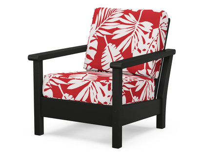 POLYWOOD® Harbour Deep Seating Chair in Black / Leaf Crimson