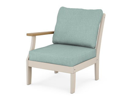 POLYWOOD® Braxton Modular Left Arm Chair in Sand / Natural / Glacier Spa