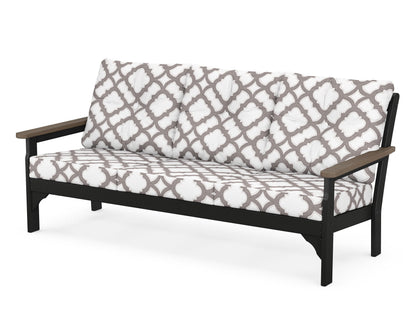 POLYWOOD® Vineyard Deep Seating Sofa in Black / Kona / Trellis Grey Mist