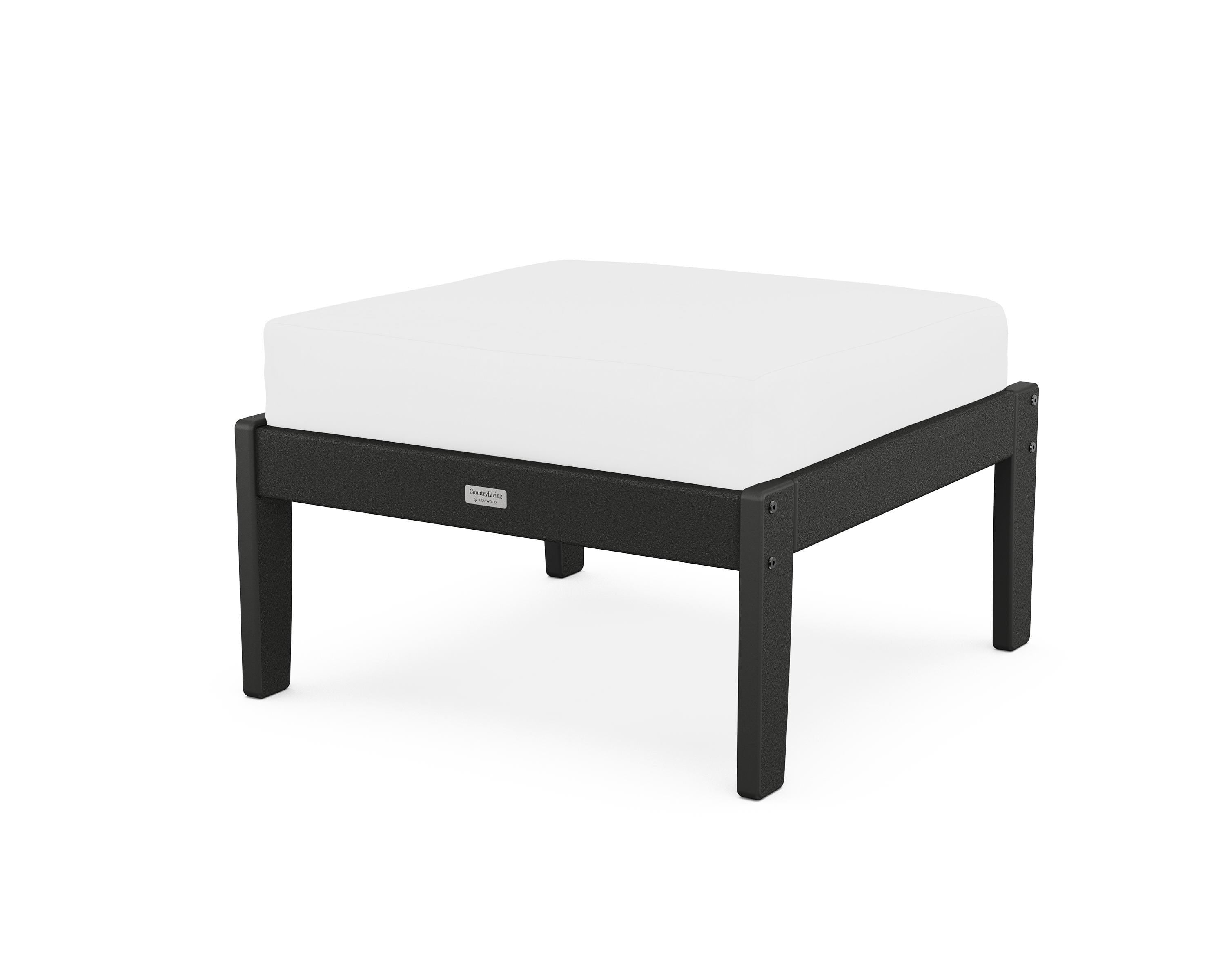 Country Living Cottage Deep Seating Ottoman in Black / Natural