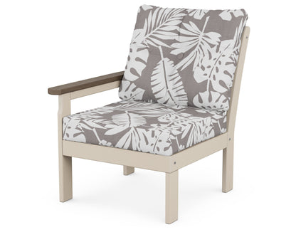 POLYWOOD® Vineyard Modular Left Arm Chair in Sand / Kona / Leaf Grey Mist
