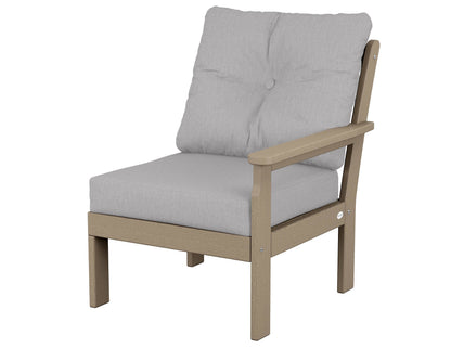 POLYWOOD® Vineyard Modular Right Arm Chair in Vintage Sahara / Granite