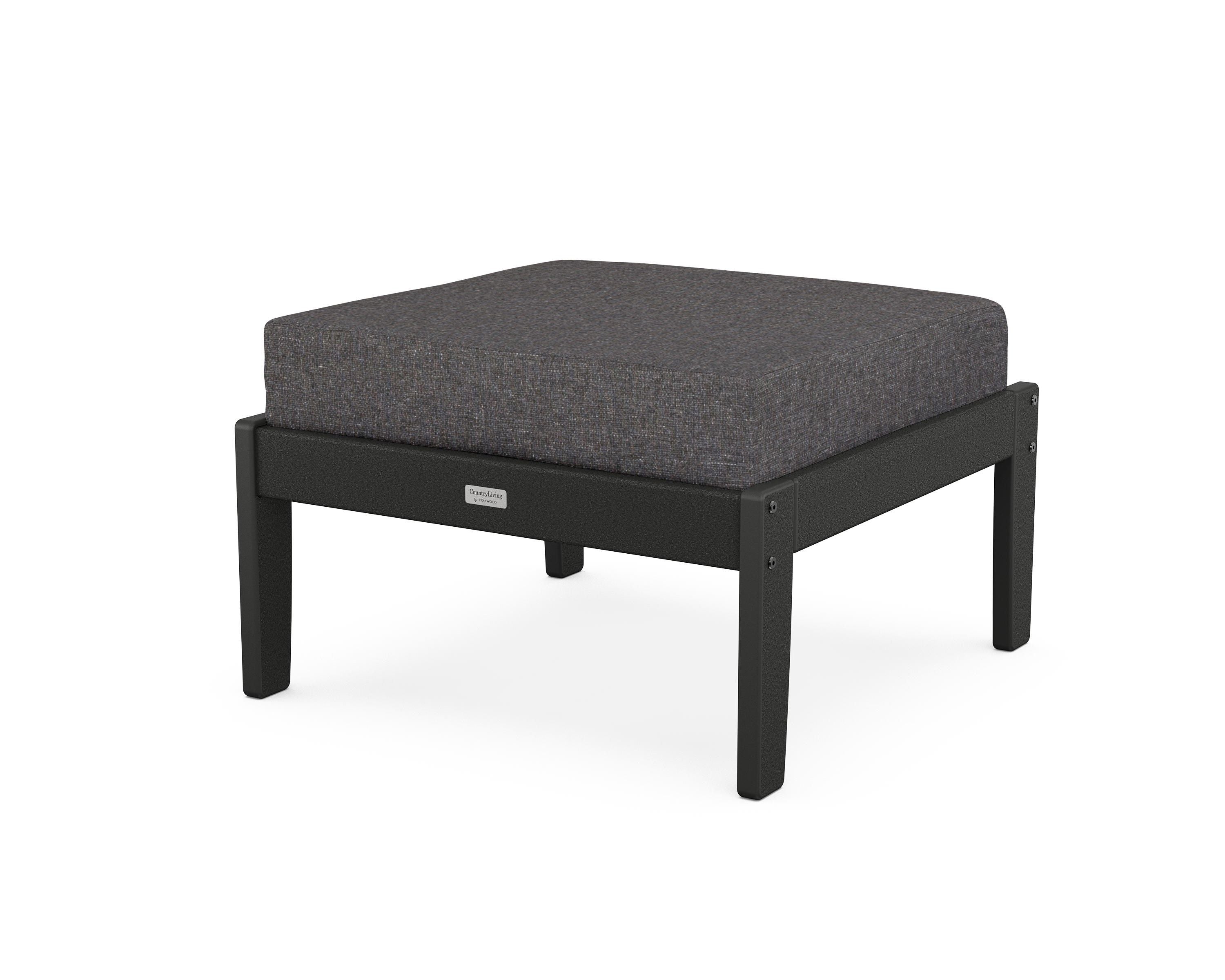 Country Living Cottage Deep Seating Ottoman in Black / Ash Charcoal