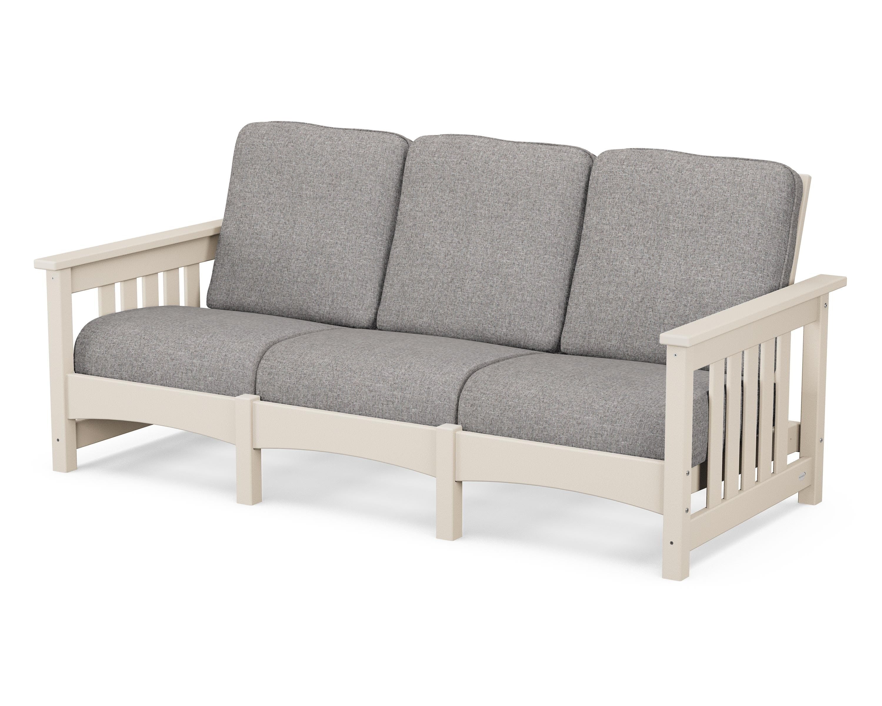 POLYWOOD® Club Mission Sofa in Sand / Grey Mist
