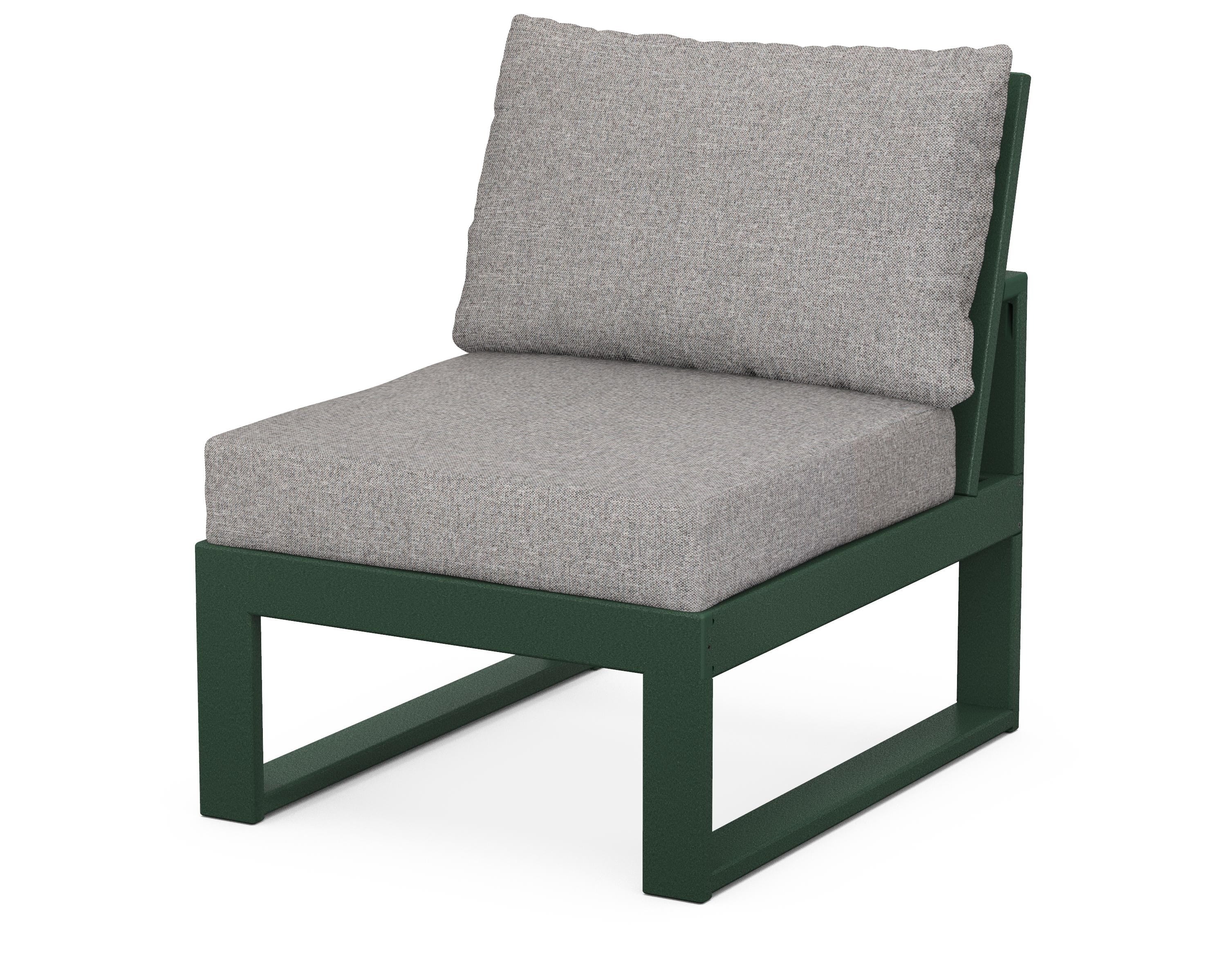 Unbranded Modular Armless Chair in Green / Grey Mist