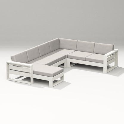 PW Designer Series Latitude Corner Sectional with Left Chaise in Vintage White / Cast Ash