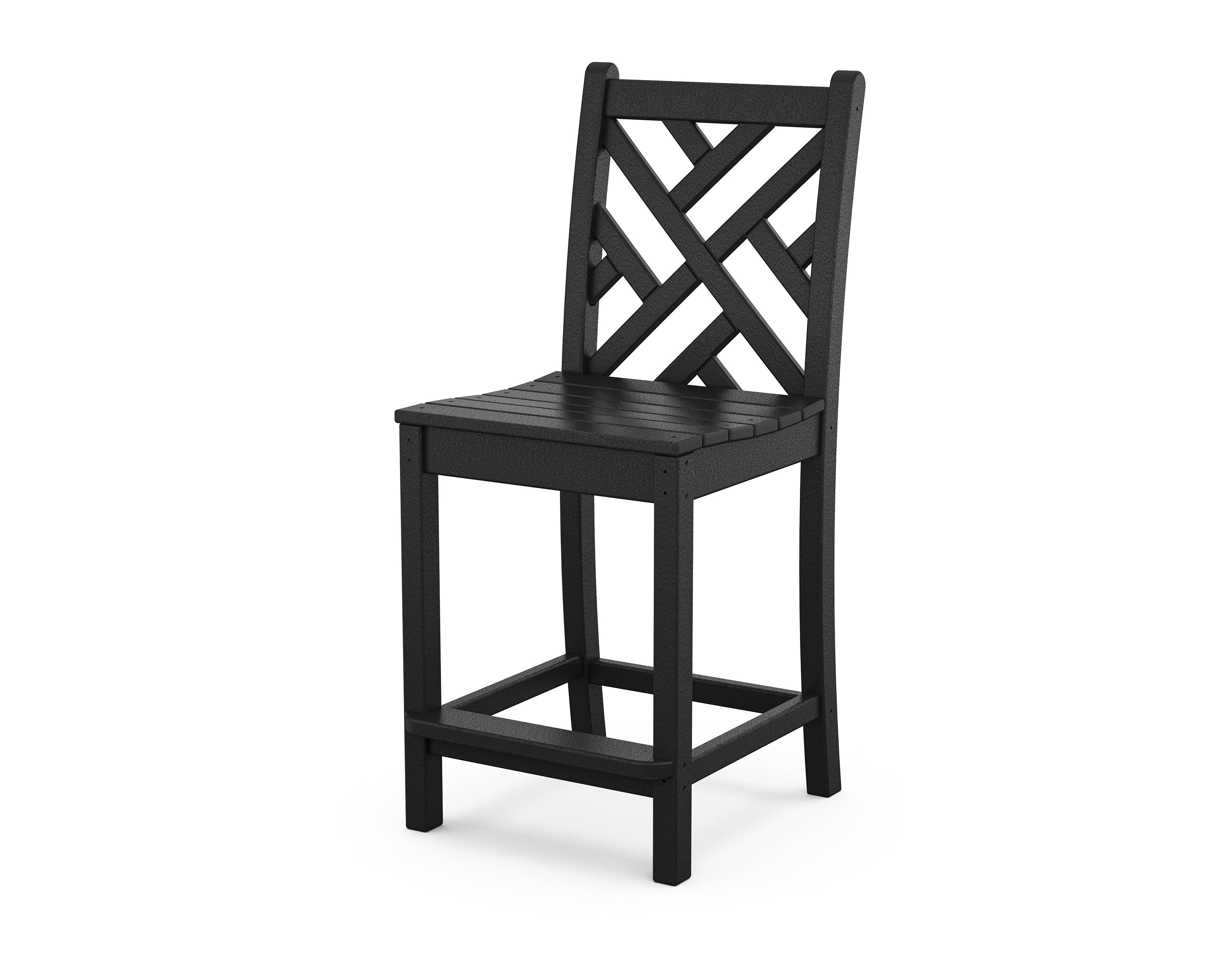 POLYWOOD® Chippendale Counter Side Chair in Black