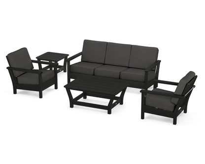 POLYWOOD® Harbour 5-Piece Deep Seating Set in Black / Spectrum Carbon