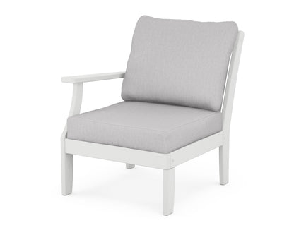 POLYWOOD® Braxton Modular Left Arm Chair in White / Granite