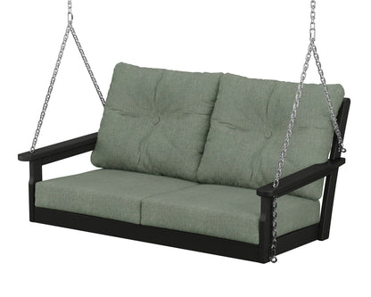POLYWOOD® Vineyard Deep Seating Swing in Black / Cast Sage