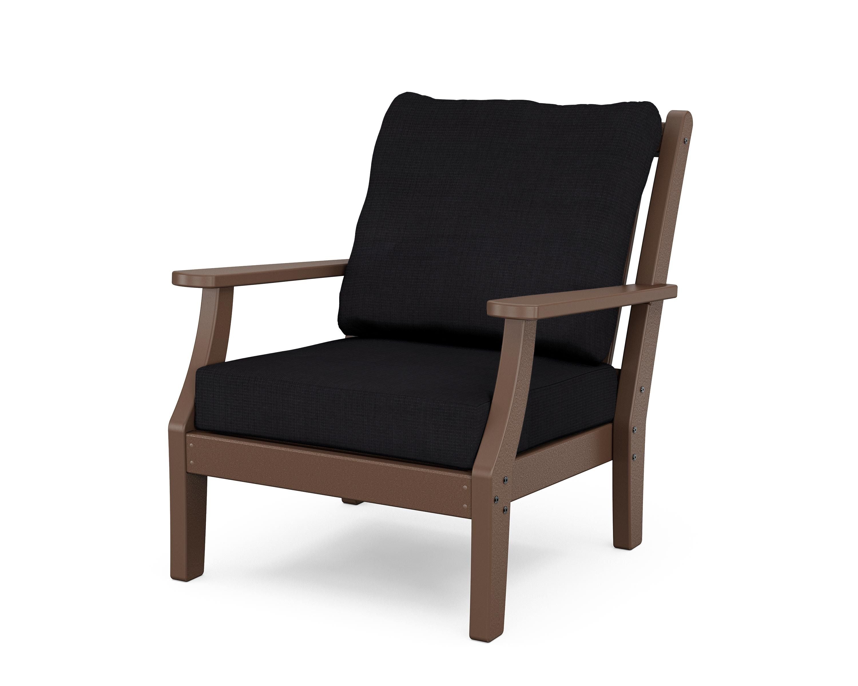 Country Living Wovendale Deep Seating Chair in Mahogany / Midnight Linen