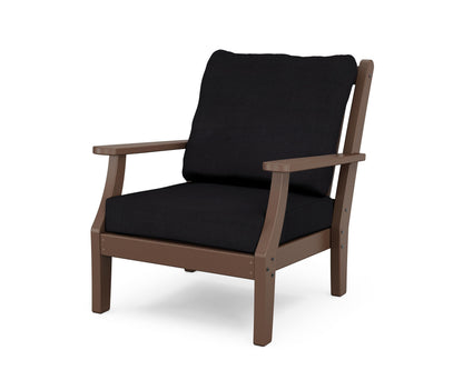 Country Living Wovendale Deep Seating Chair in Mahogany / Midnight Linen