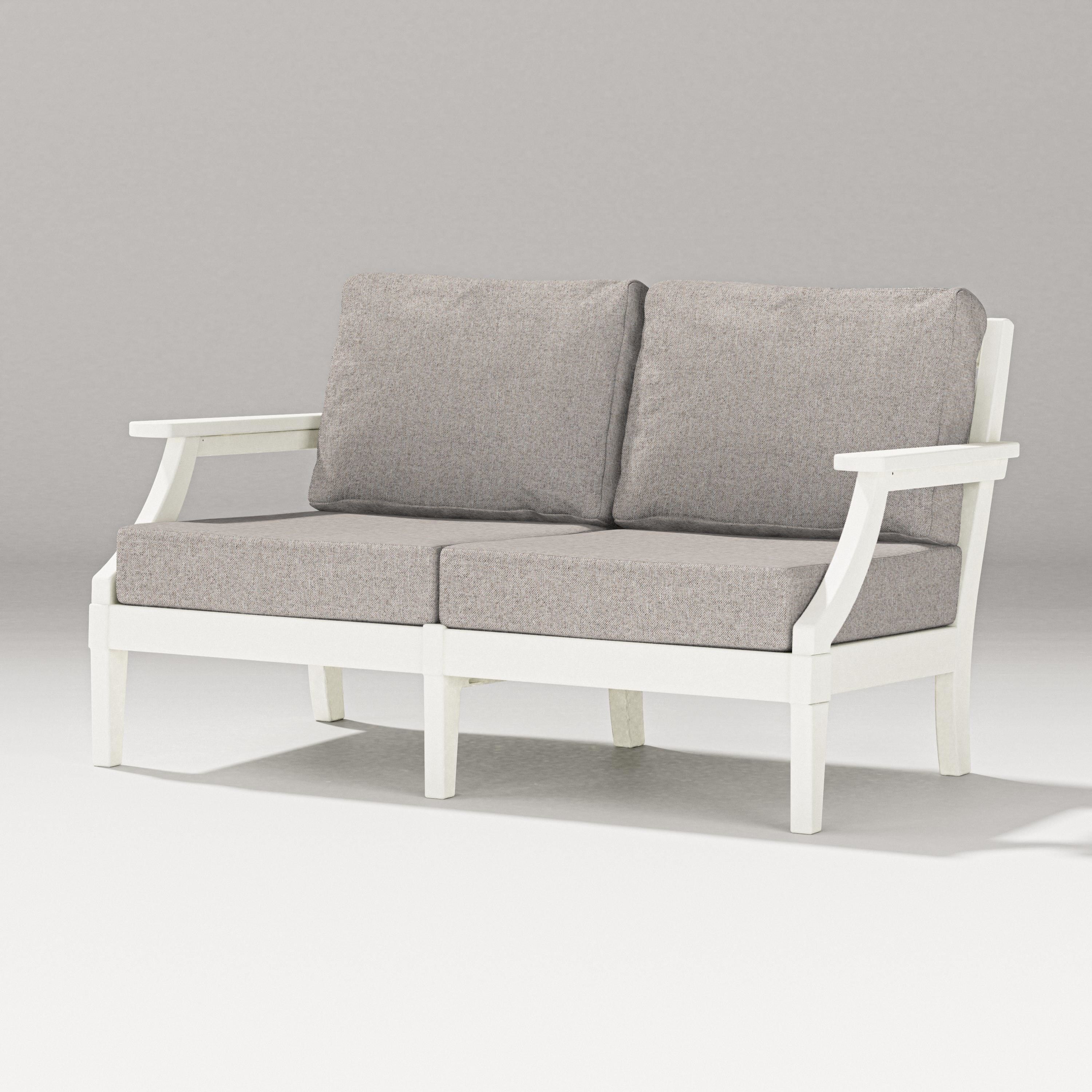 PW Designer Series Estate Loveseat in Vintage White / Weathered Tweed