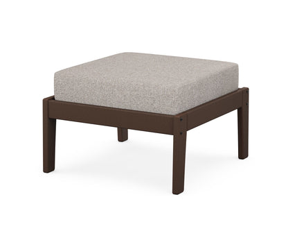 Unbranded Deep Seating Ottoman in Mahogany / Weathered Tweed