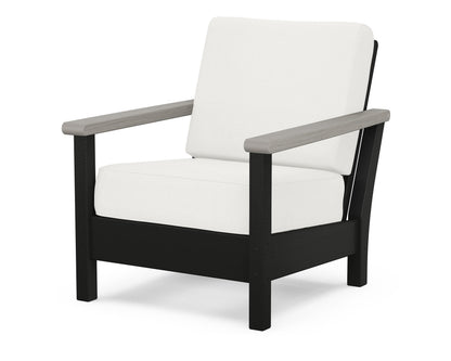POLYWOOD® Harbour Deep Seating Chair in Black / Driftwood / Natural Linen