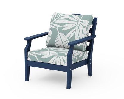 Draper James™ by  POLYWOOD® Savannah Deep Seating Chair in Navy / Leaf Glacier Spa
