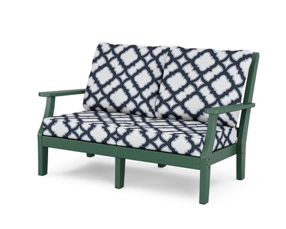 Country Living Wovendale Deep Seating Loveseat in Green / Trellis Marine Indigo