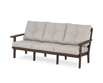 POLYWOOD® Prairie Deep Seating Sofa in Mahogany / Cast Ash