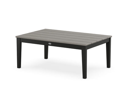POLYWOOD® Newport 28" x 42" Coffee Table in Black / Driftwood
