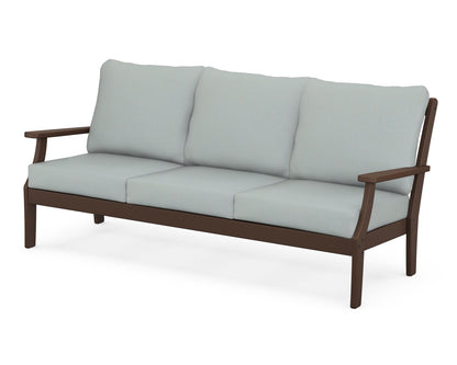 POLYWOOD® Braxton Deep Seating Sofa in Mahogany / Spa
