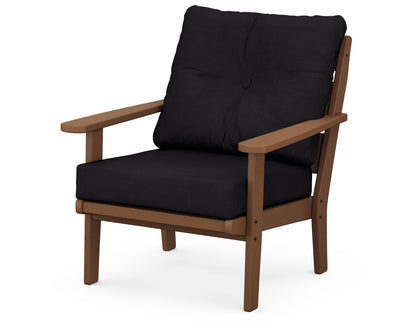 POLYWOOD® Lakeside Deep Seating Chair in Teak / Midnight Linen