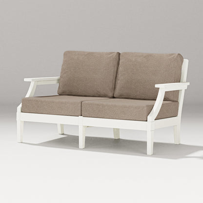 PW Designer Series Estate Loveseat in Vintage White / Spiced Burlap